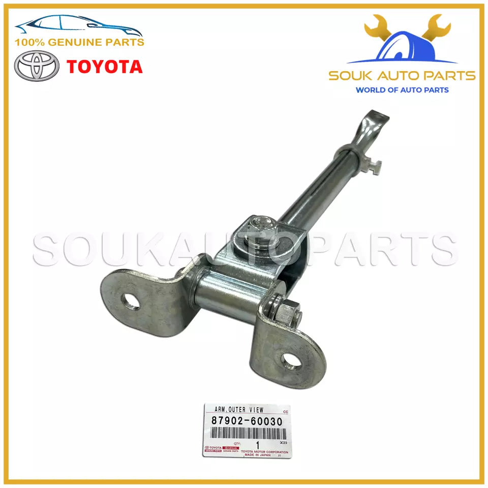 87902-60030 Genuine Toyota ARM SUB-ASSY, OUTER REAR VIEW MIRROR 8790260030 OEM