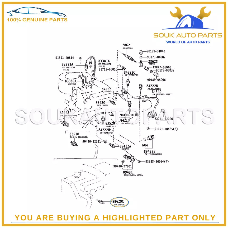 88790-60050 Genuine Toyota THERMO SWITCH ASSY 8879060050 OEM
