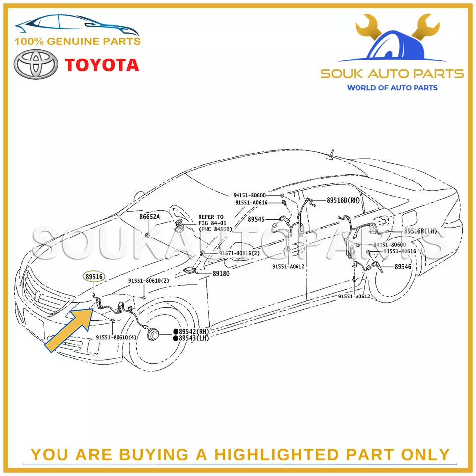 89516-30030 Genuine Toyota WIRE, SKID CONTROL SENSOR 8951630030 OEM
