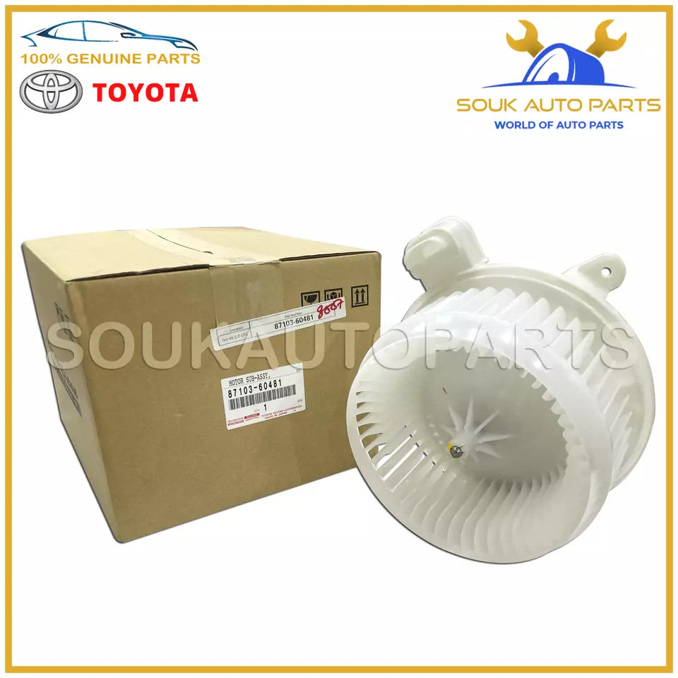 87103-60481 Genuine Toyota MOTOR SUB-ASSY, BLOWER W/FAN 8710360481 OEM
