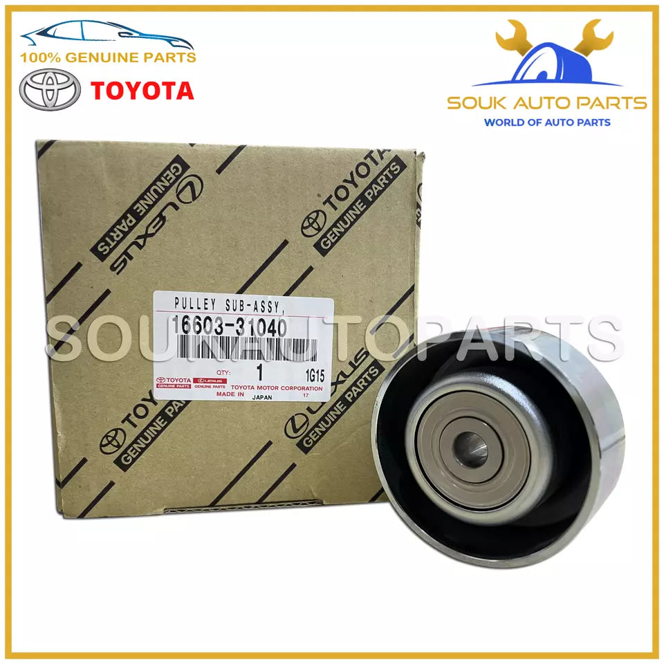 16603-31040 Genuine Toyota PULLEY SUB-ASSY, IDLER, NO.1 1660331040 OEM