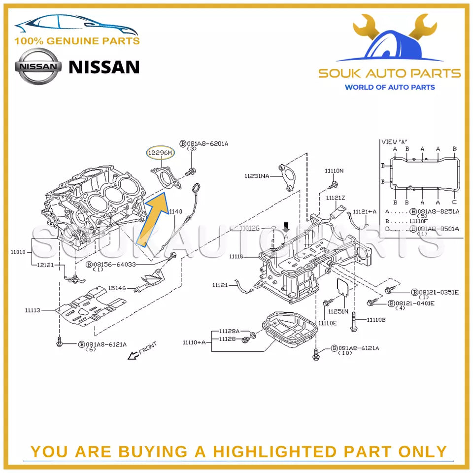 12296-31U20 Genuine Nissan RETAINER, CRANK MAIN SEAL REAR, 1229631U20 OEM