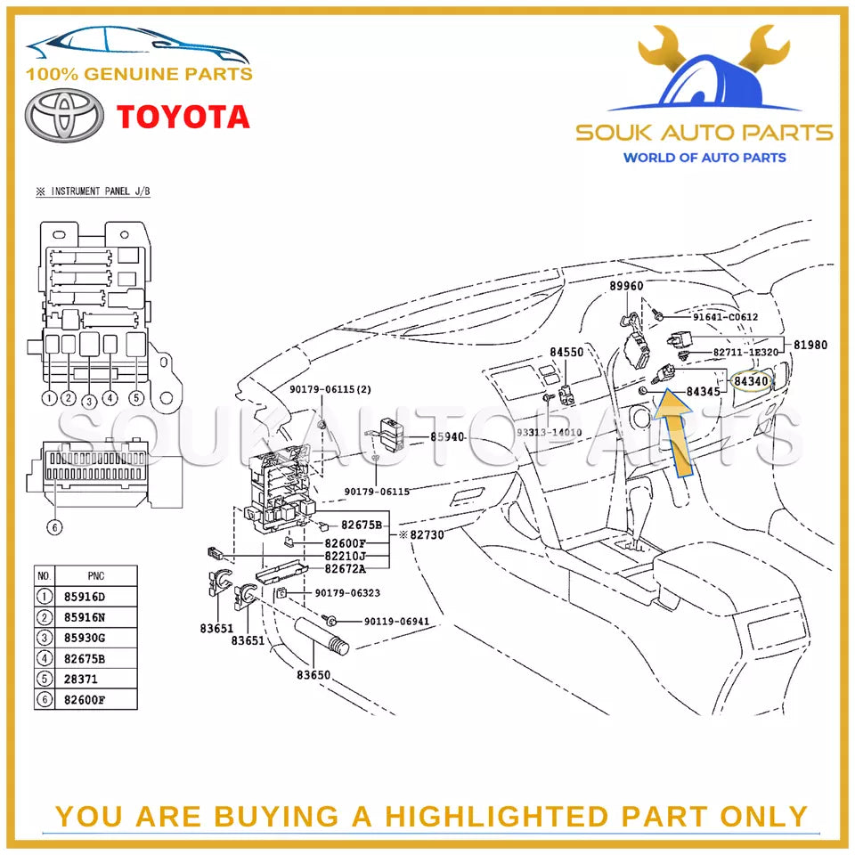 84340-69015 Genuine Toyota STOP LAMP SWITCH ASSY 8434069015 OEM