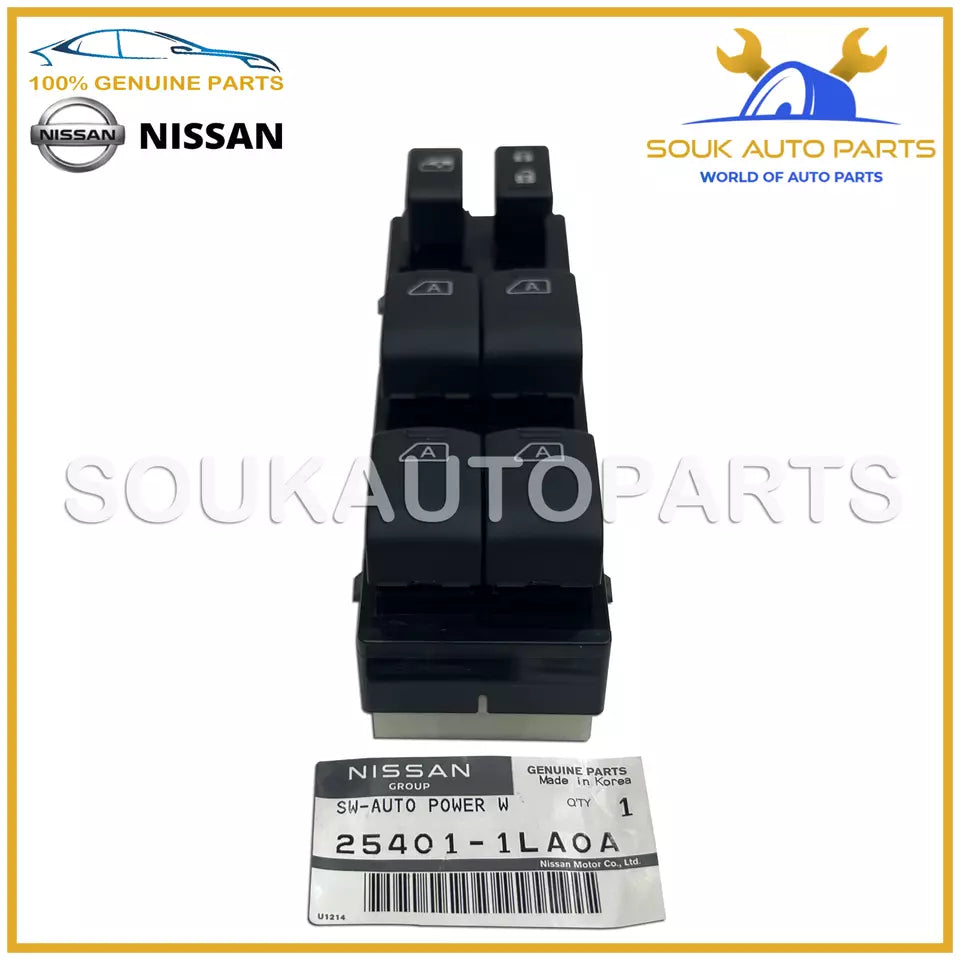 25401-1LA0A Genuine Nissan SWITCH ASSY-POWER WINDOW, MAIN 254011LA0A PATROL
