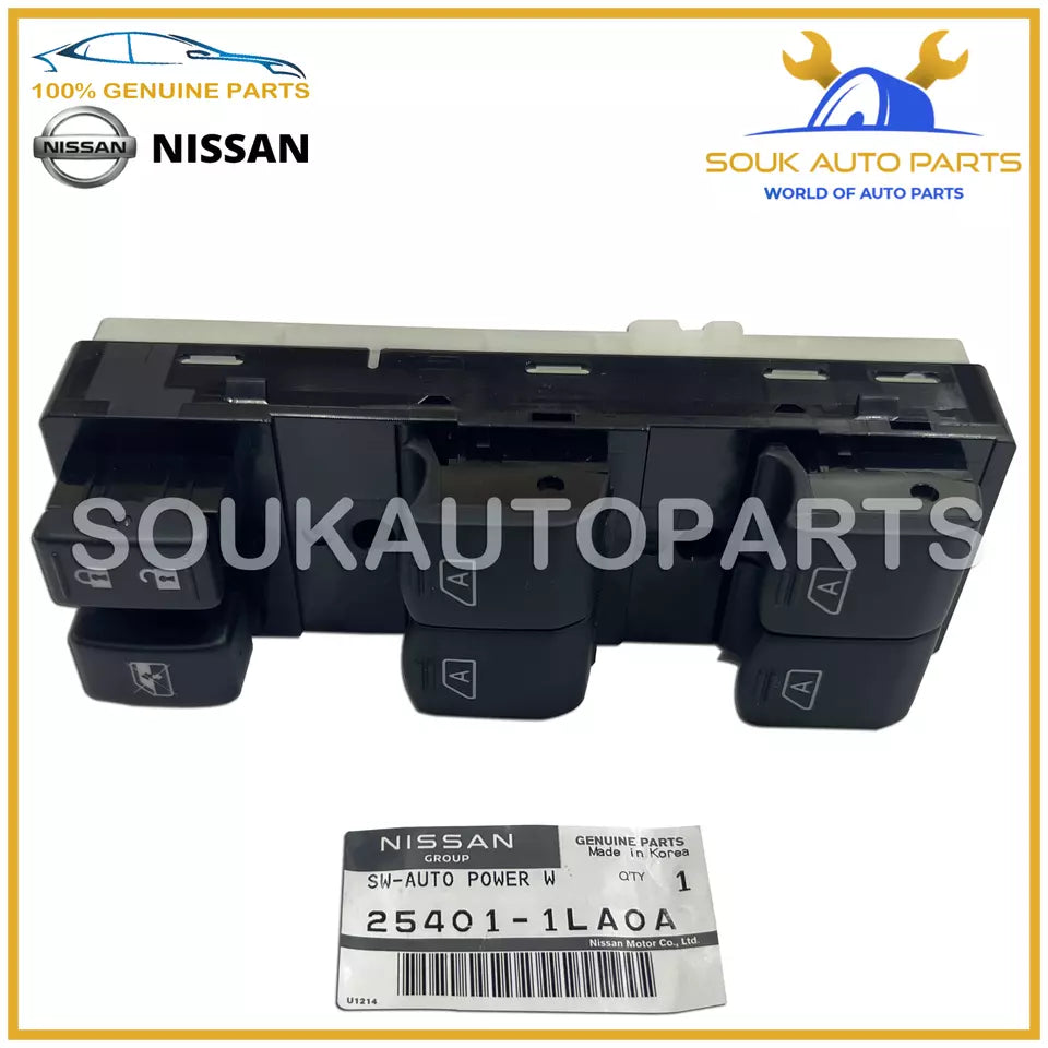 25401-1LA0A Genuine Nissan SWITCH ASSY-POWER WINDOW, MAIN 254011LA0A PATROL