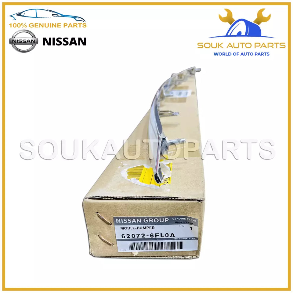 62072-6FL0A Genuine Nissan MOULDING-FRONT BUMPER 620726FL0A0 OEM