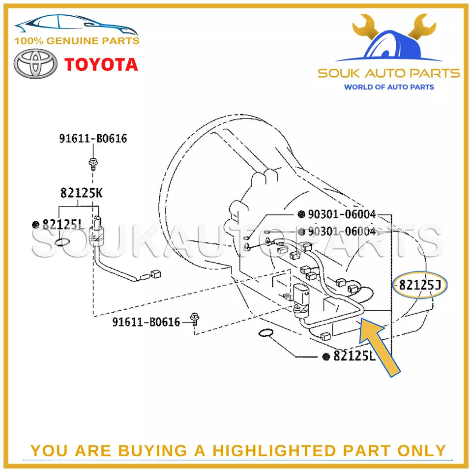 82125-60661 Genuine Toyota WIRE TRANSMISSION 8212560661 OEM