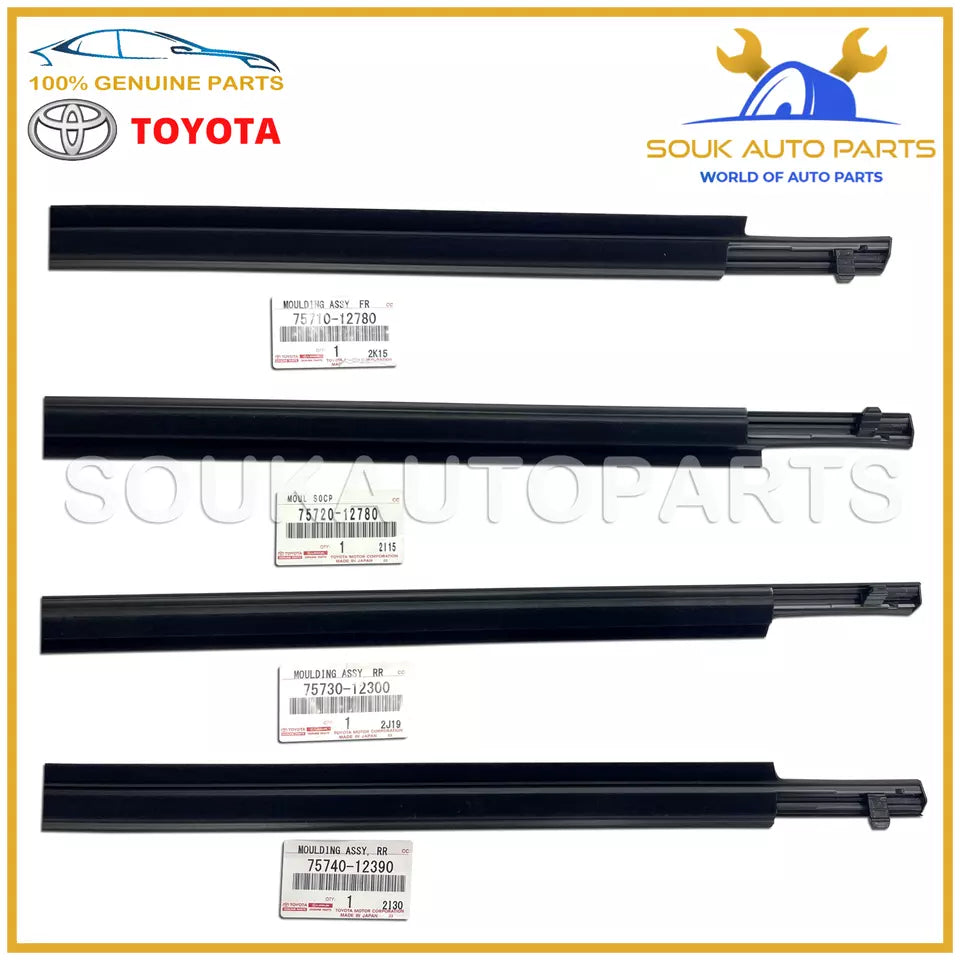 Genuine Toyota FRONT &amp; REAR DOOR BELT MOULDING WEATHERSTRIP SET Corolla 09-12