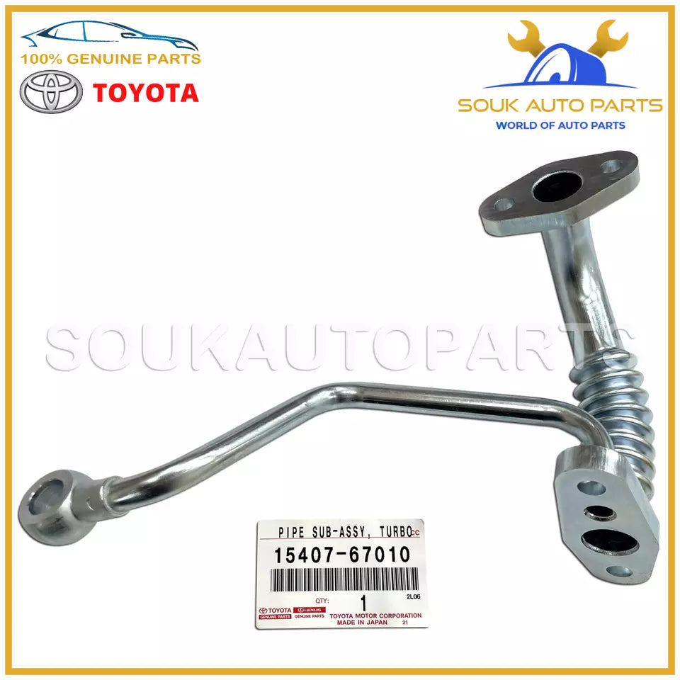 15407-67010 Genuine Toyota PIPE SUB-ASSY, TURBO OIL INLET 1540767010 OEM