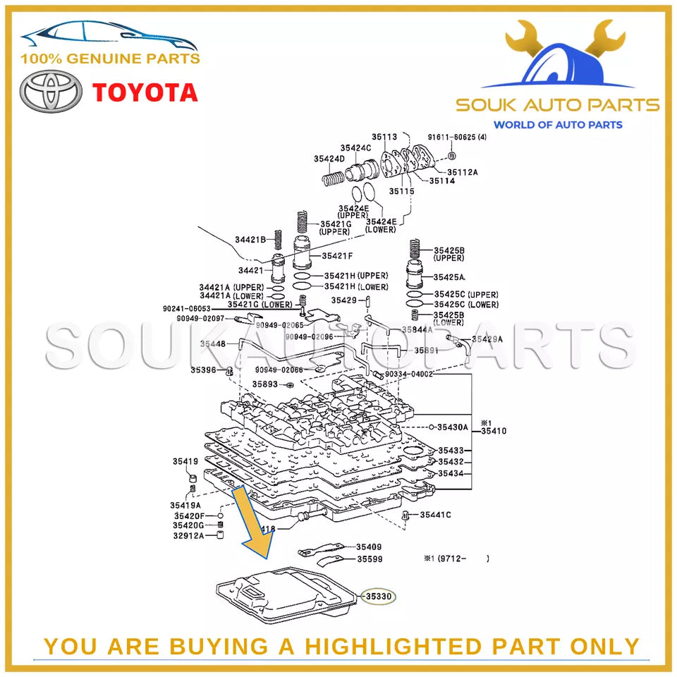 35330-60010 Genuine Toyota STRAINER ASSY OIL, VALVE BODY 3533060010 OEM