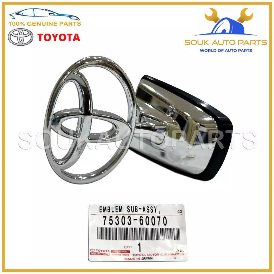 75303-60070 Genuine Toyota EMBLEM SUB-ASSY, HOOD 7530360070 OEM