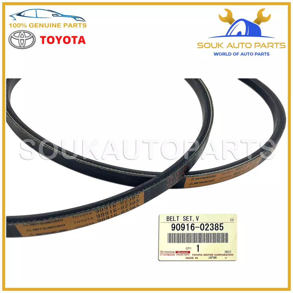 90916-02385 Genuine Toyota BELT, V (FOR FAN &amp; ALTERNATOR) 9091602385 OEM