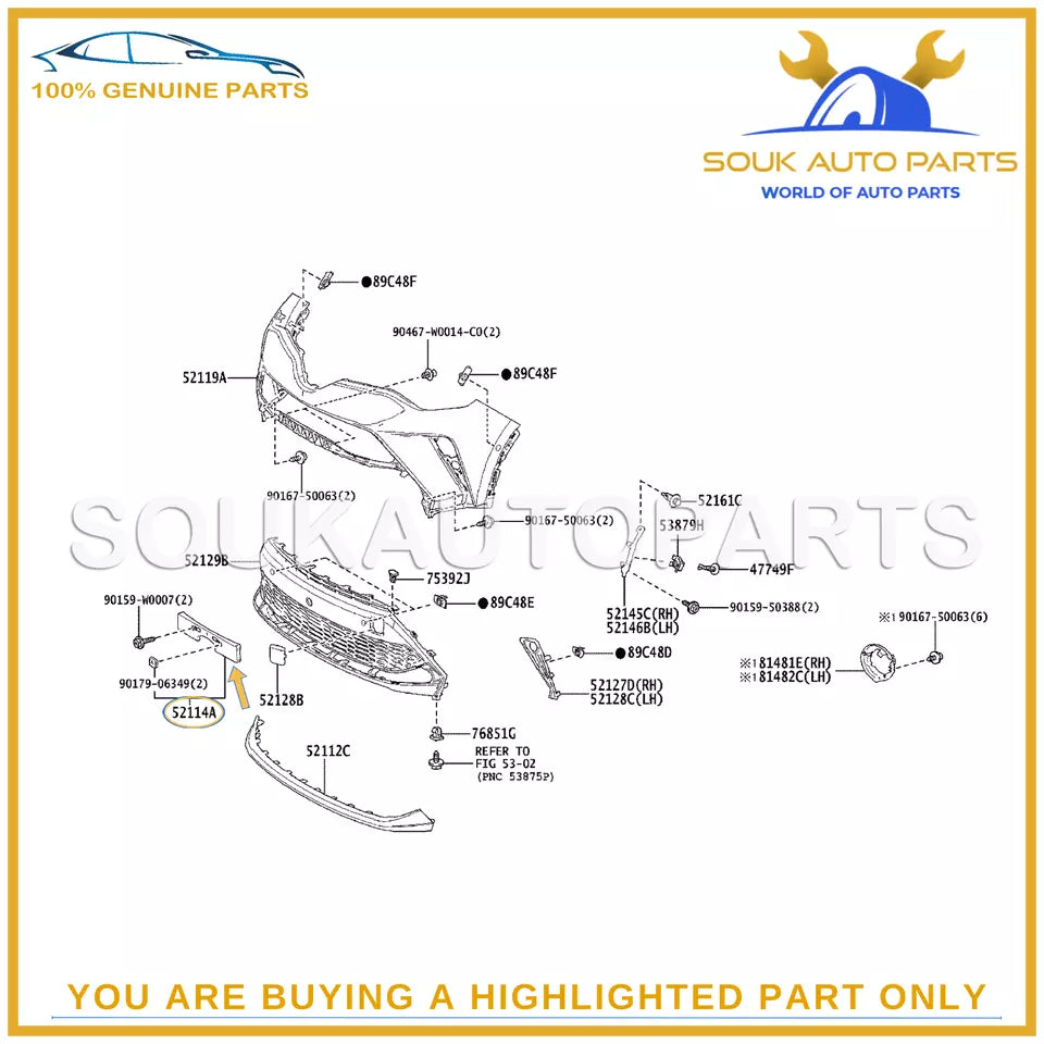 52114-F4110 Genuine Toyota BRACKET FR BUMPER 52114F4110 OEM C-HR