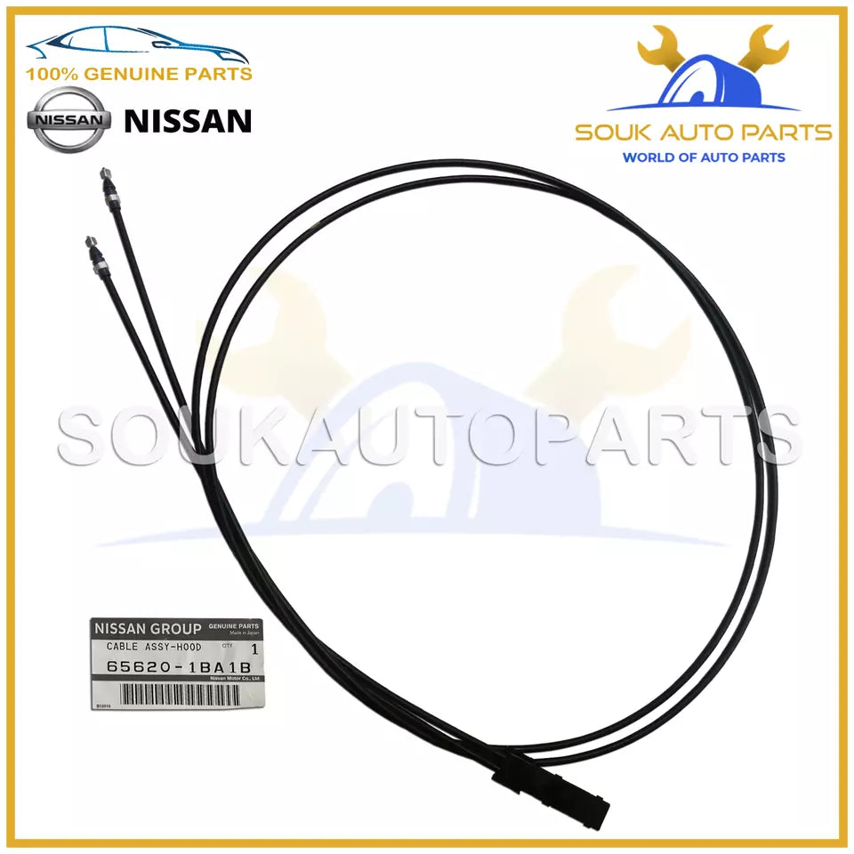 65620-1BA1B Genuine Nissan CABLE ASSY-HOOD LOCK CONTROL 656201BA1B OEM