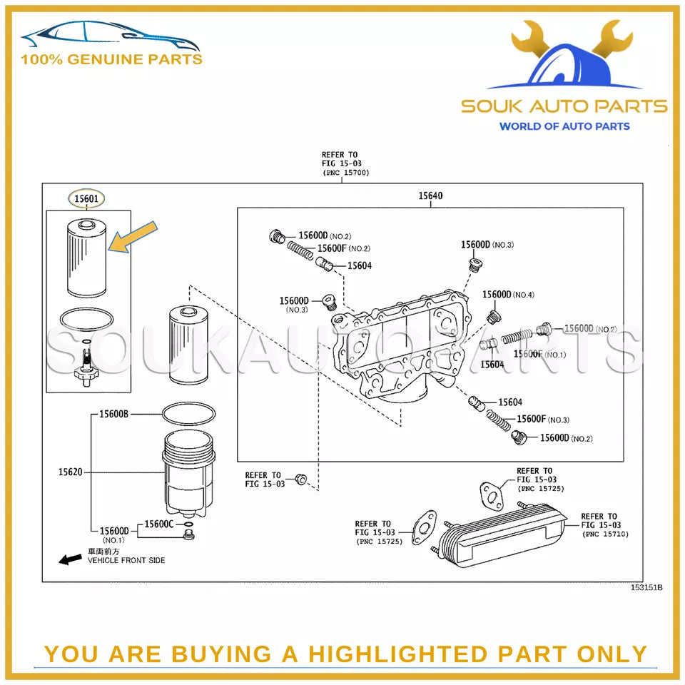 15601-78140 Genuine Toyota ELEMENT SUB-ASSY 1560178140 OEM