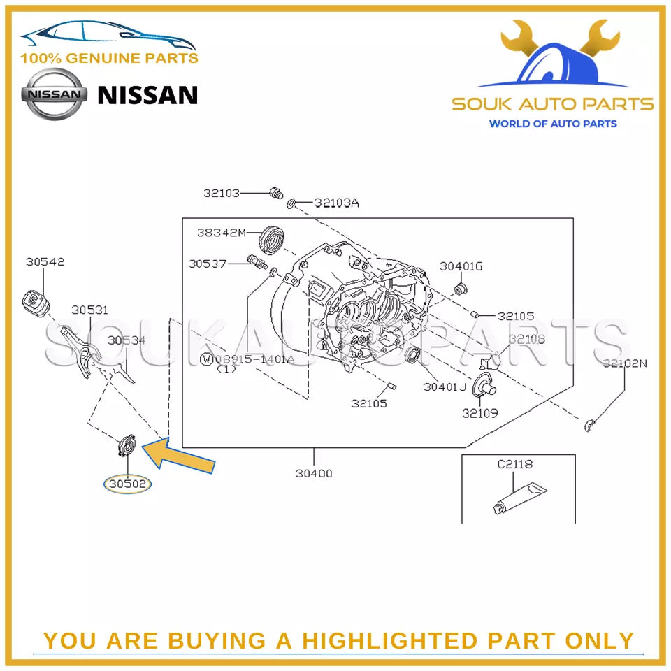 30502-1W718 Genuine Nissan CLUTCH RELEASE BEARING 305021W718 OEM