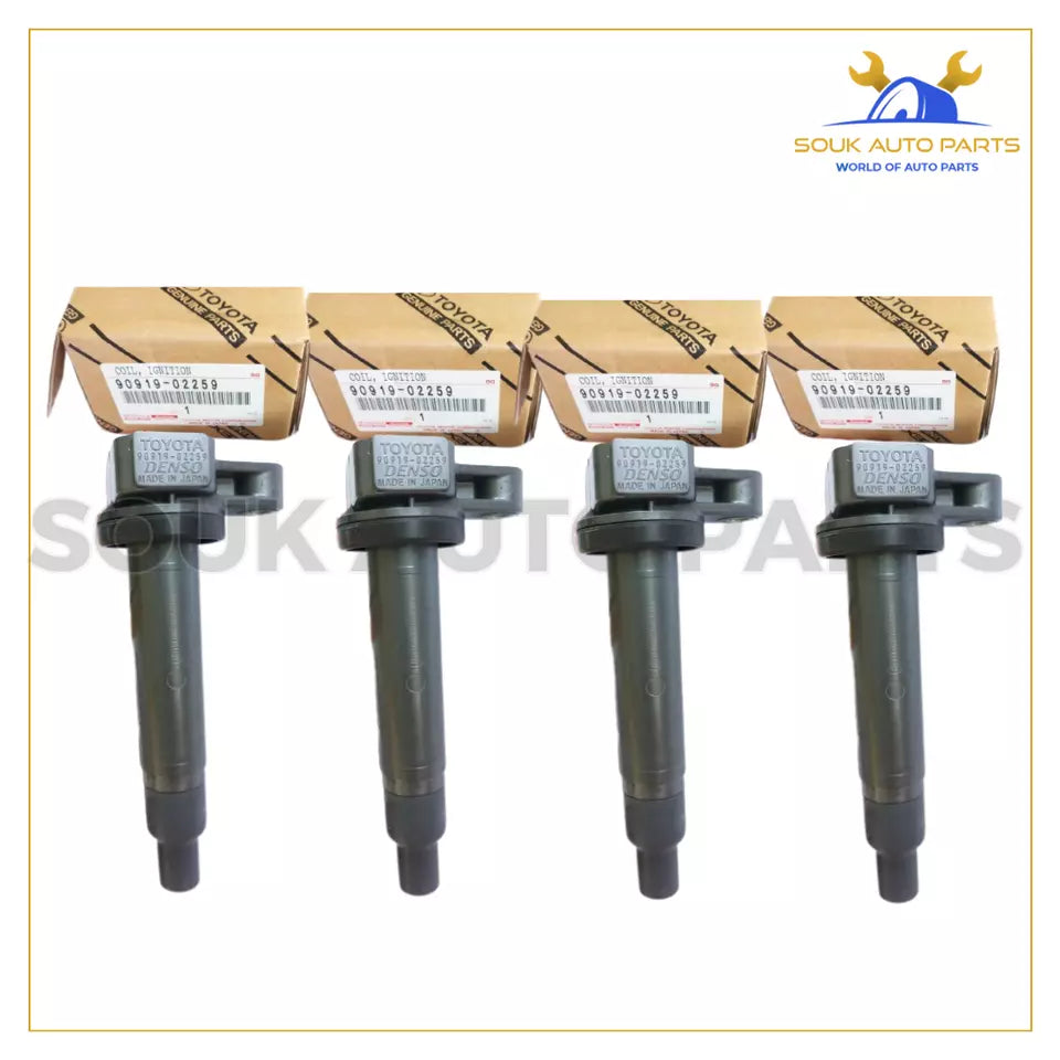 90919-02259 Genuine Toyota IGNITION COIL SET OF 4 Pcs LAND CRUISER CROWN
