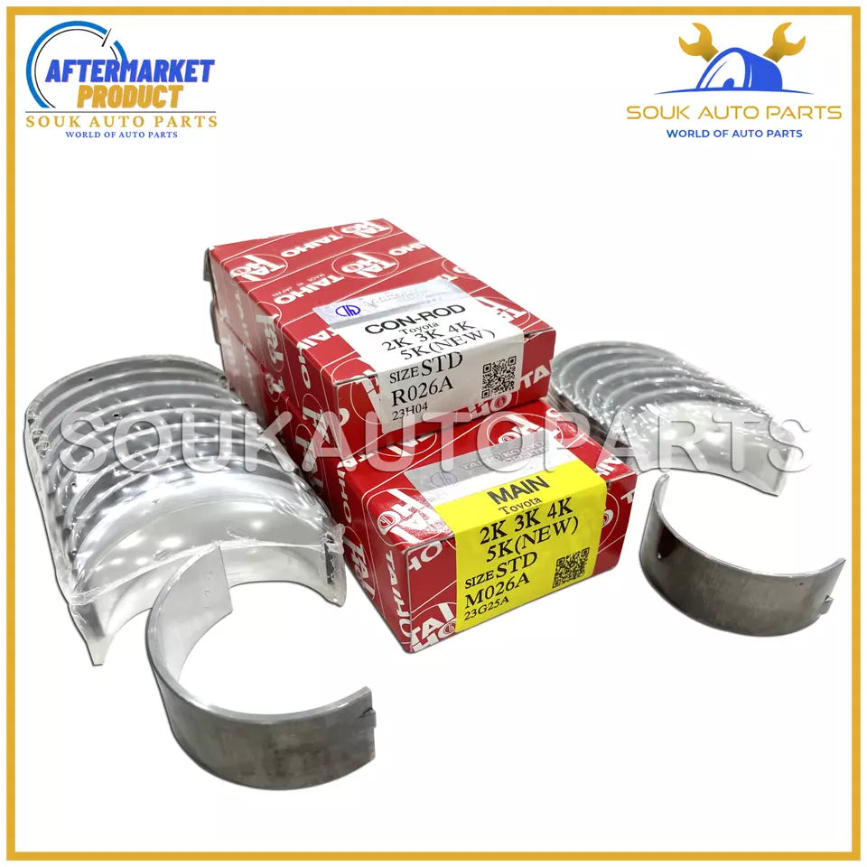 MAIN &amp; CON ROD BEARING SET 2K 3K 4K 5K For Toyota TOWNACE CARINA STARLET 1969-96