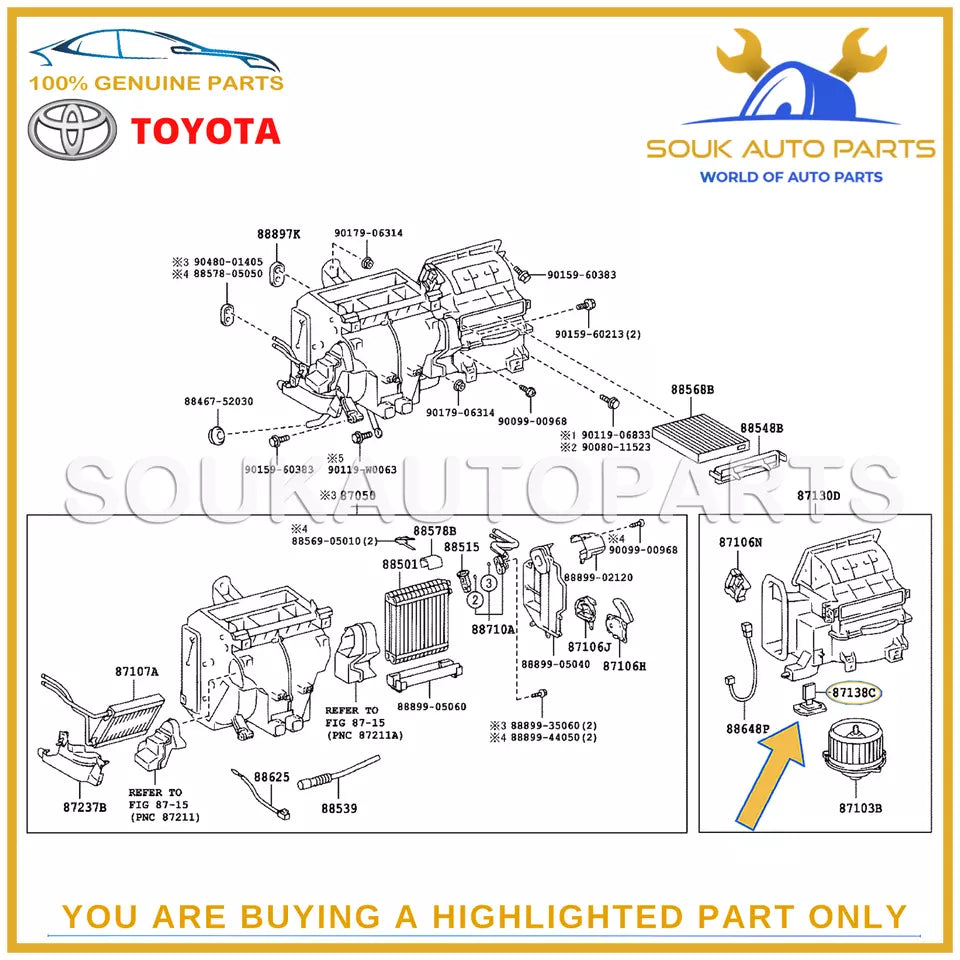 87138-02040 Genuine Toyota RESISTOR, BLOWER 8713802040 OEM