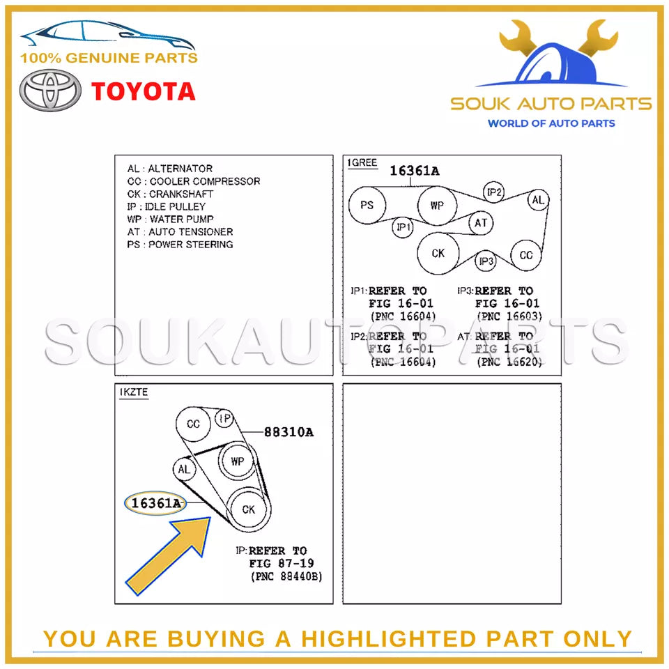 90916-02385 Genuine Toyota BELT, V (FOR FAN &amp; ALTERNATOR) 9091602385 OEM