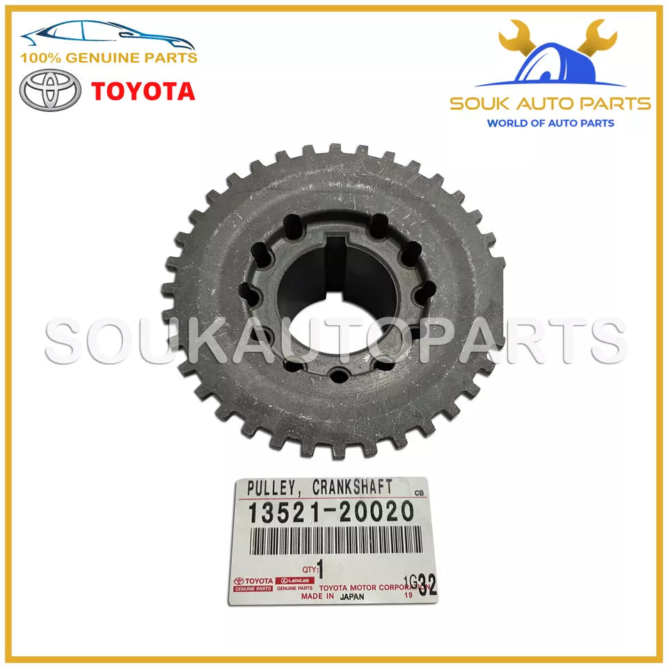 13521-20020 Genuine Toyota PULLEY, CRANKSHAFT TIMING 1/2/3MZFE 1352120020 OEM