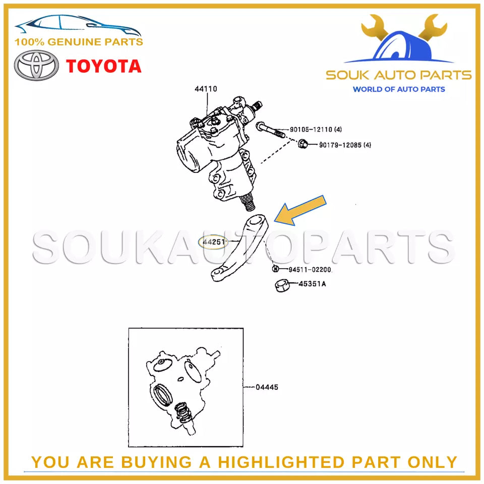 45411-60360 Genuine Toyota ARM, PITMAN For Land Cruiser FZJ80 FZJ105 HZJ OEM