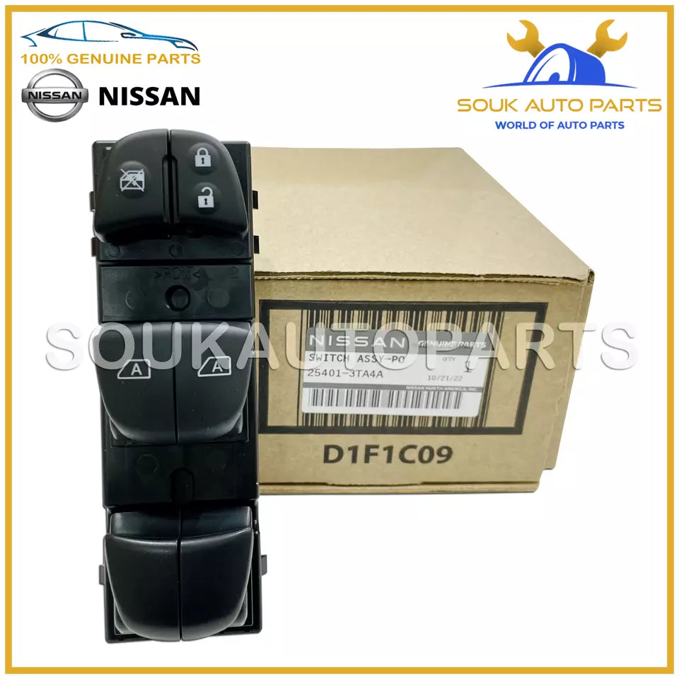 25401-3TA4A Genuine Nissan DRIVER SIDE MAIN POWER WINDOW SWITCH ALTIMA 2013-18