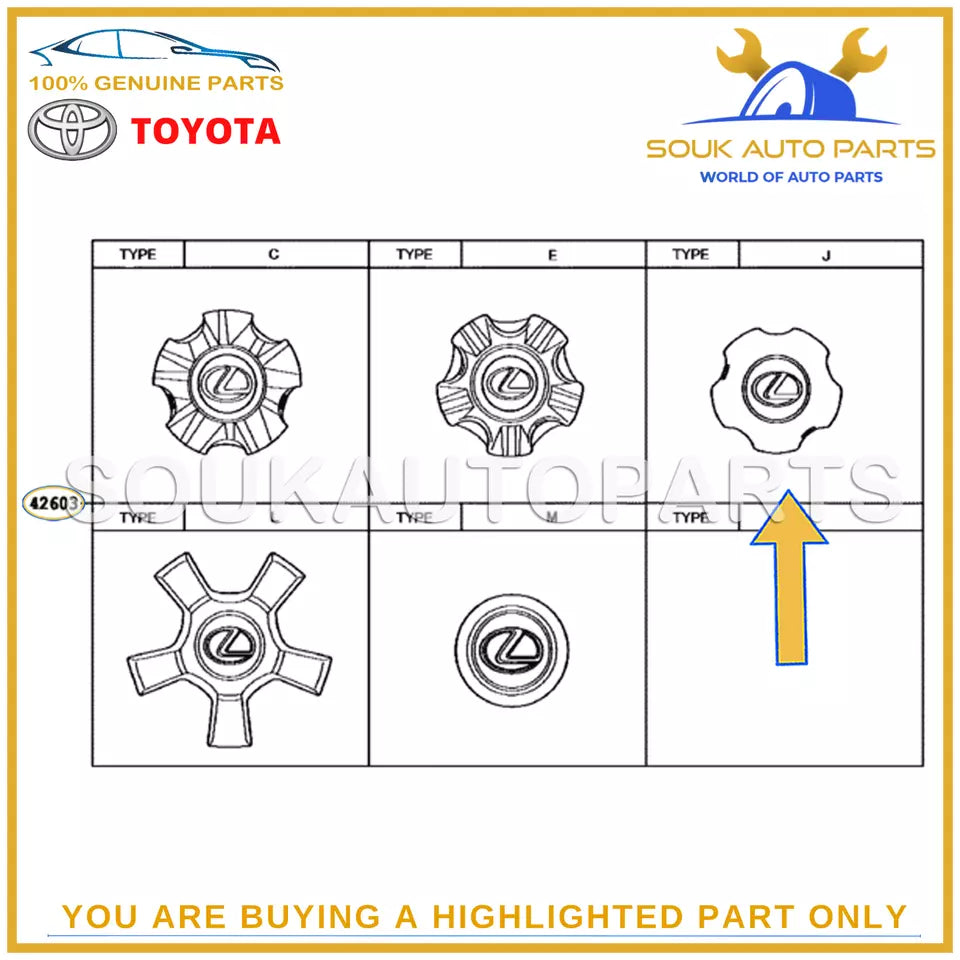 4260B-60060 Genuine Toyota ORNAMENT SUB-ASSY, WHEEL HUB 4260B60060 OEM