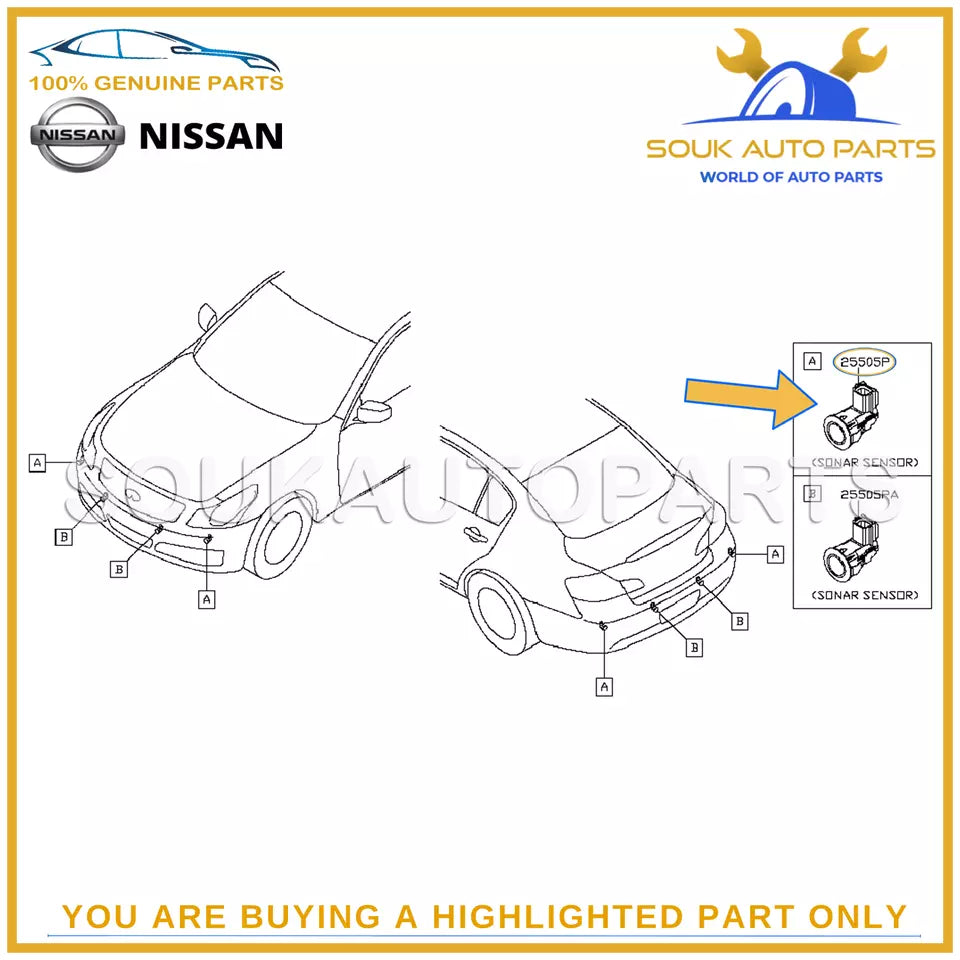 25994-1BA3E Genuine Nissan SENSOR ASSY-SONAR 259941BA3E OEM