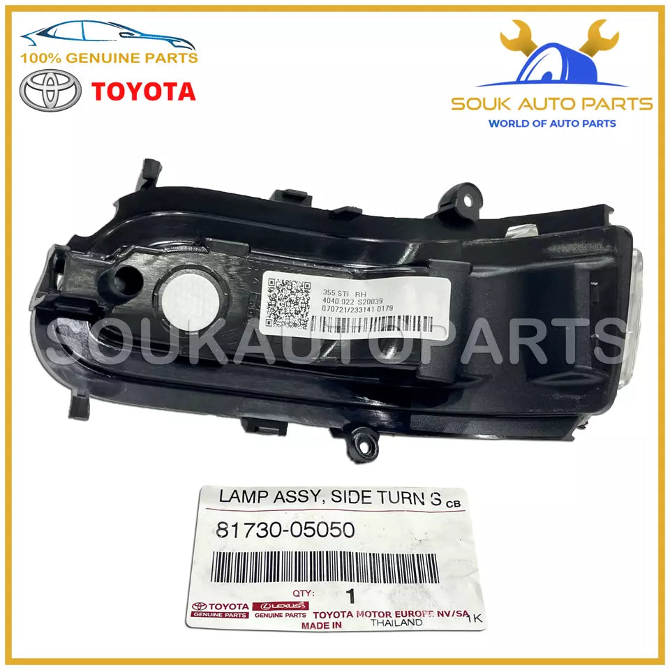 81730-05050 Genuine Toyota SIDE TURN SIGNAL LAMP ASSY, RH 8173005050 OEM