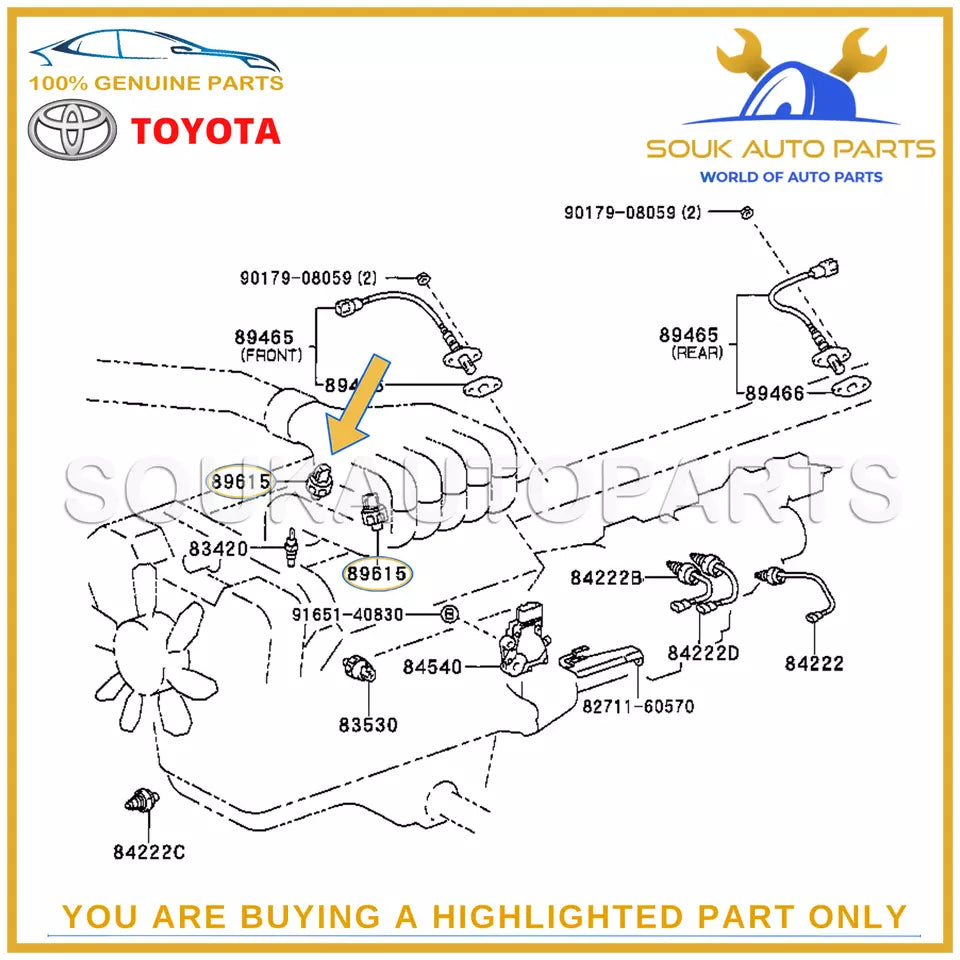 89615-12040 Genuine Toyota SENSOR, KNOCK CONTROL 8961512040 OEM