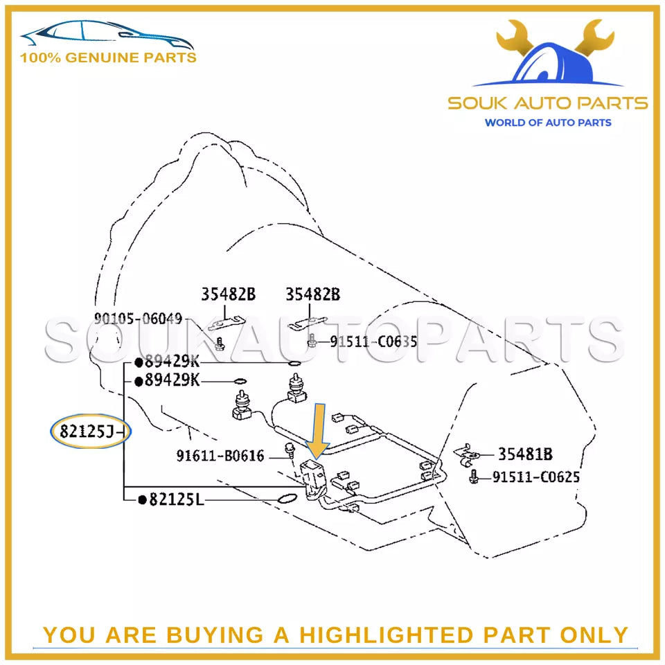 82125-60651 Genuine Toyota WIRE, TRANSMISSION 8212560651 OEM 4Runner Lexus LX470