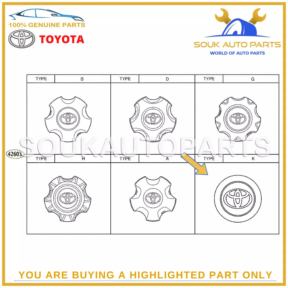 4260B-60370 Genuine Toyota ORNAMENT ASSY, WHEEL HUB Land Cruiser 4260B60370 OEM