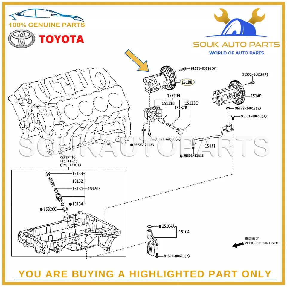15100-51021 Genuine Toyota 1VD-FTV OIL PUMP ASSY 1510051021 OEM