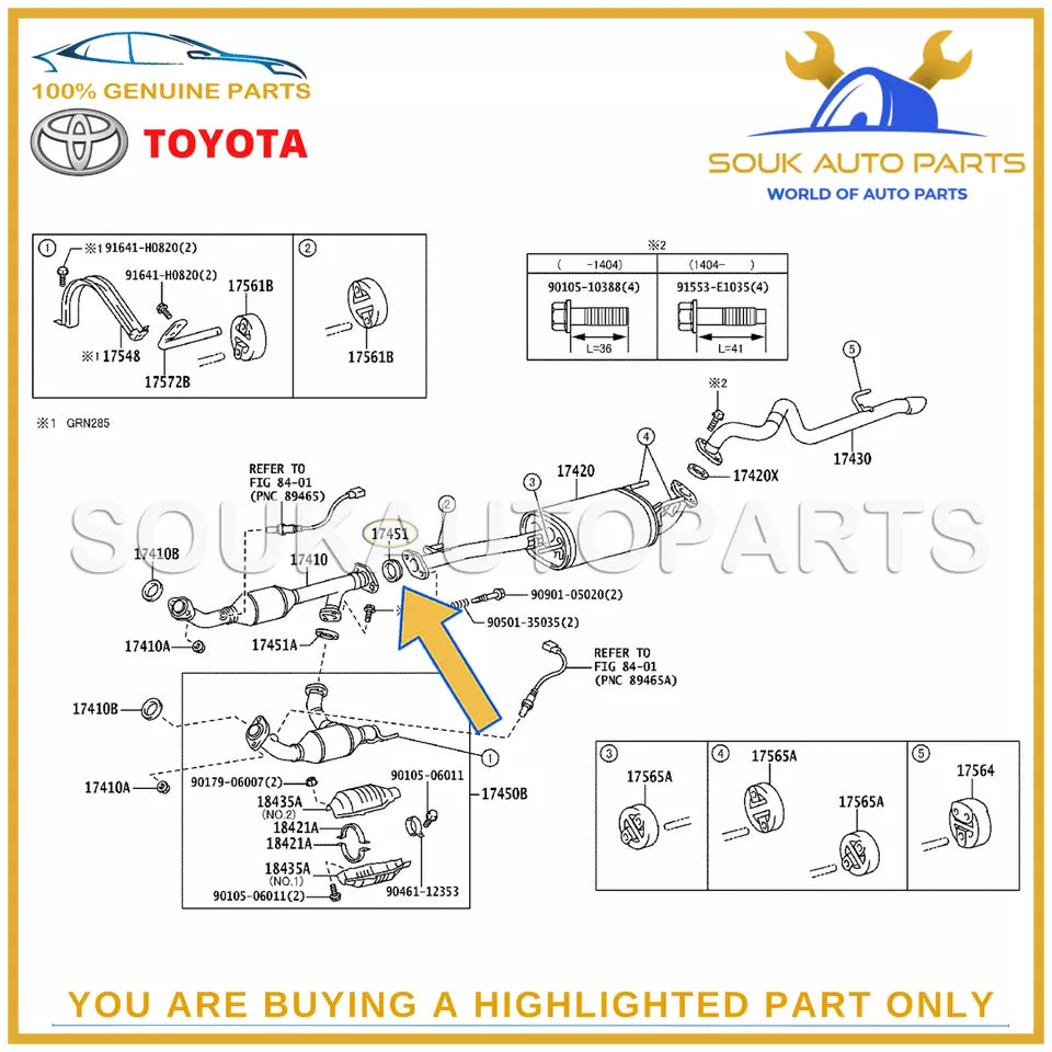 17451-31020 Genuine Toyota GASKET, EXHAUST PIPE 1745131020 OEM