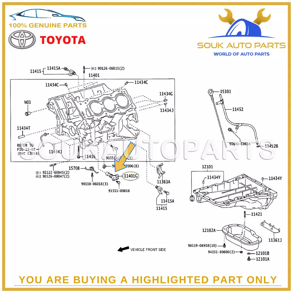 90919-05057 Genuine Toyota CRANK POSITION, SENSOR 9091905057 OEM