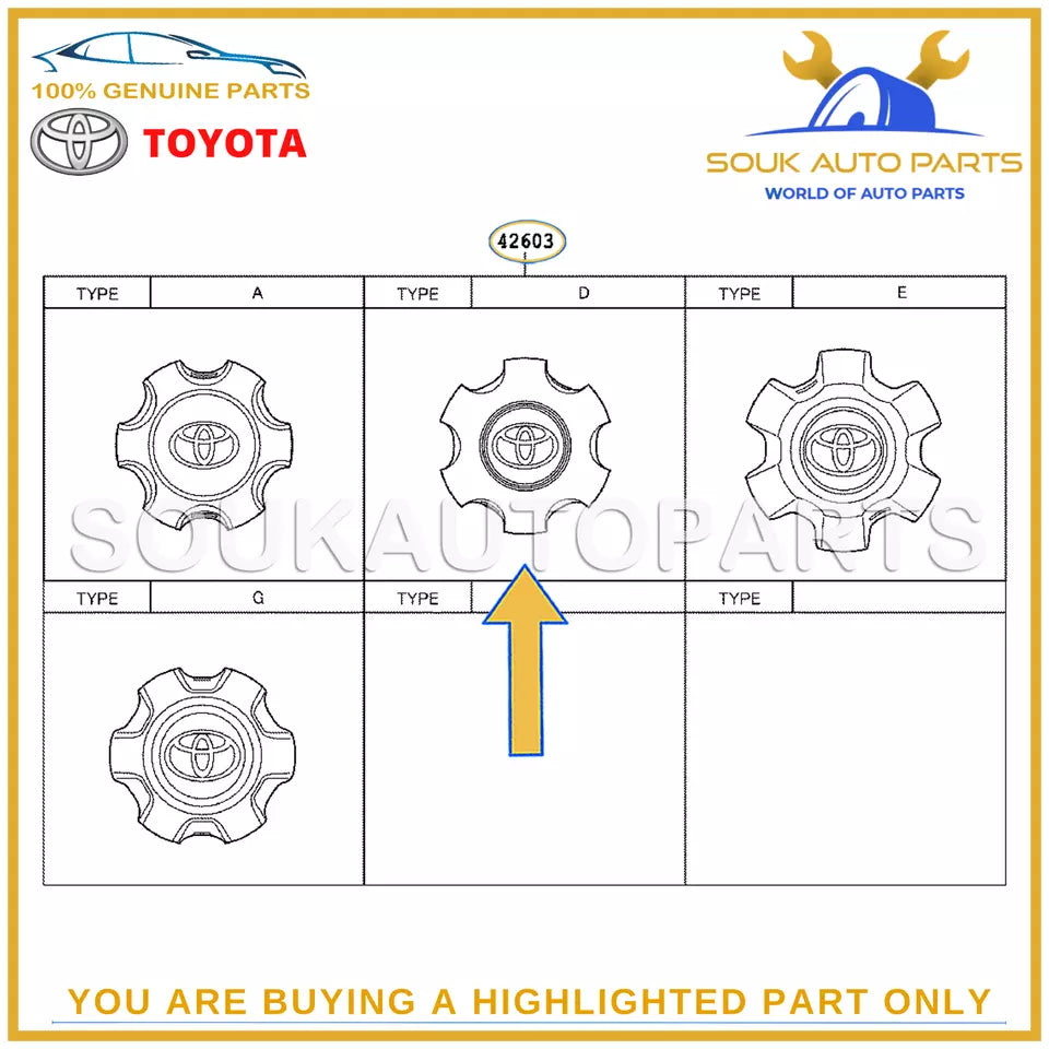 4260B-60180 Genuine Toyota ORNAMENT SUB-ASSY, WHEEL HUB 4260B60180 OEM