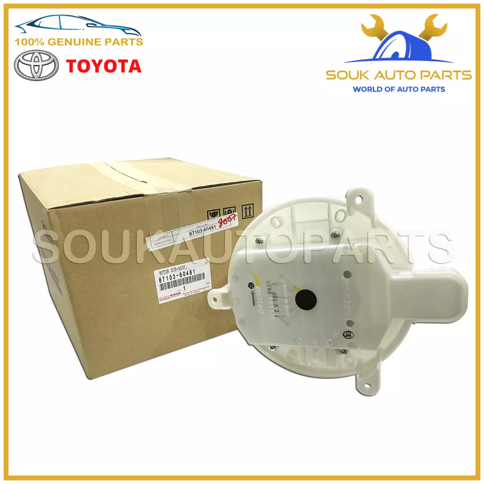 87103-60481 Genuine Toyota MOTOR SUB-ASSY, BLOWER W/FAN 8710360481 OEM