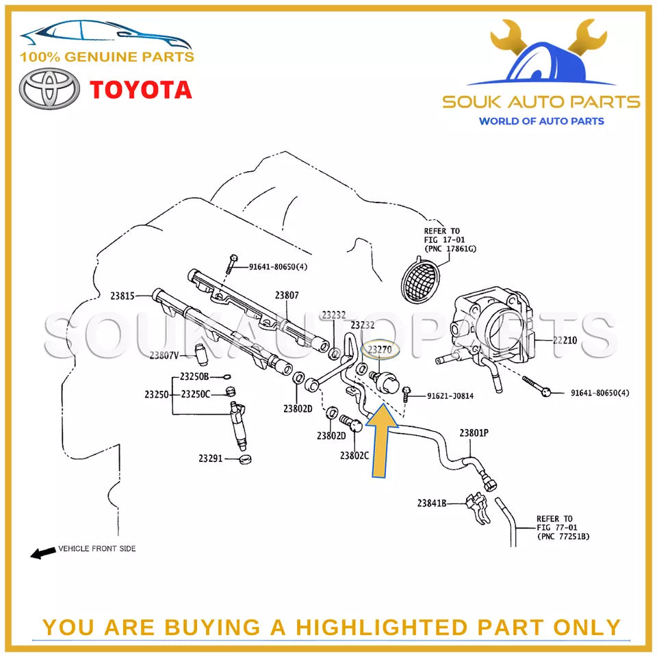 23207-20011 Genuine Toyota DAMPER ASSY, FUEL PRESSURE PULSATION 2320720011 OEM