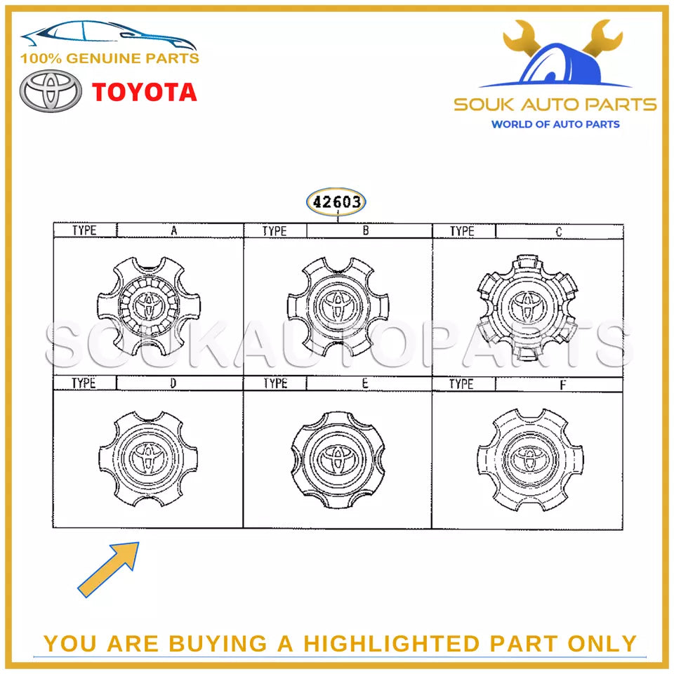 42603-60500 Genuine Toyota WHEEL HUB ORNAMENT, 4260360500 OEM