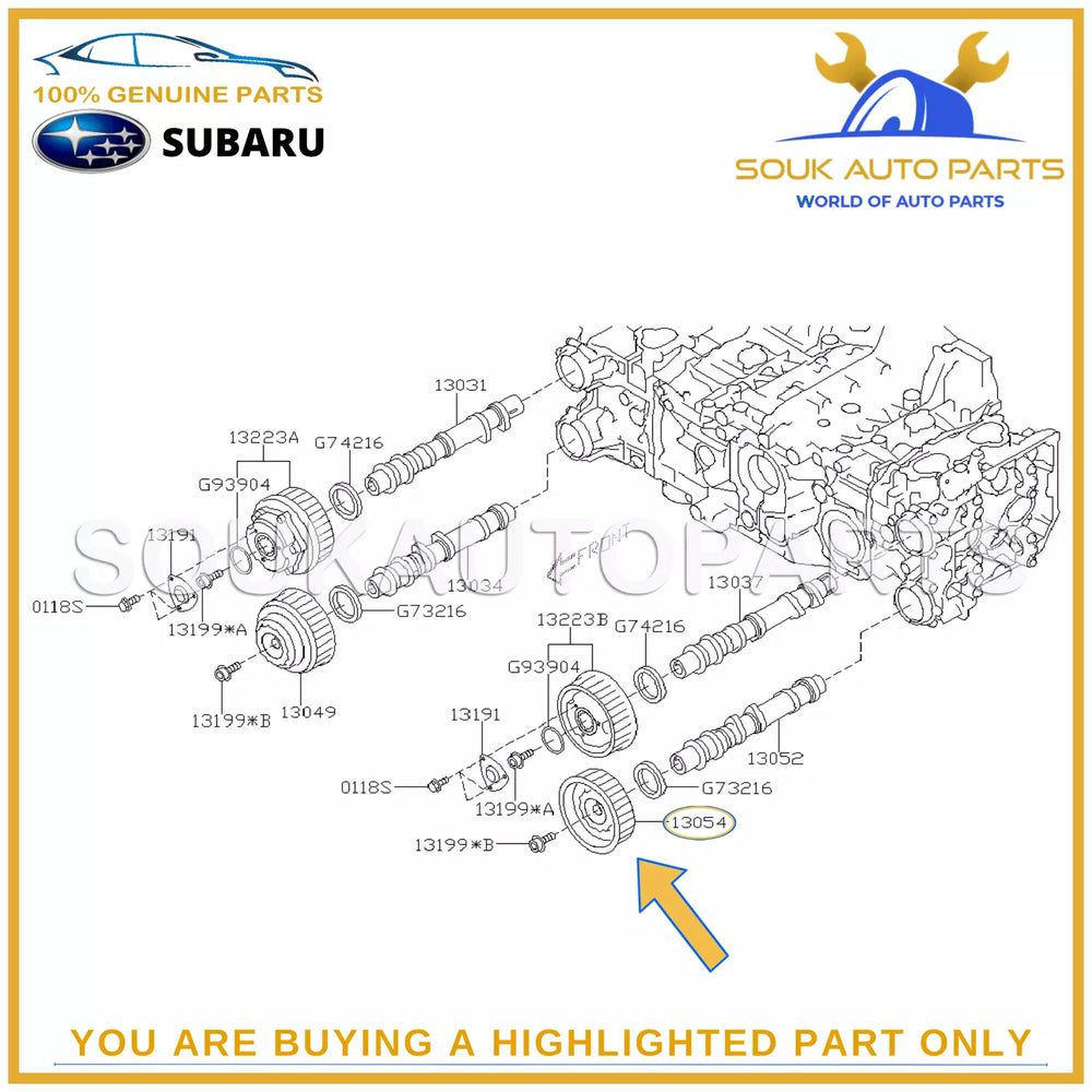 13054-AA033 Genuine Subaru SPROCKET-CAMSHAFT EXHAUST, LEFT 13054AA033 OEM