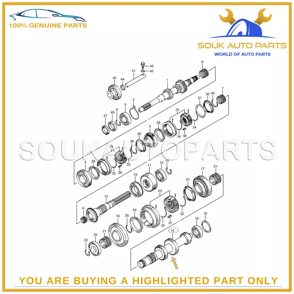 24131-76J20 Genuine Suzuki SHAFT, COUNTER for JIMNY