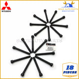 MD040514 Genuine Mitsubishi HEAD BOLT SET 4D56T 8V (18Pcs) PAJERO L200 LANCER