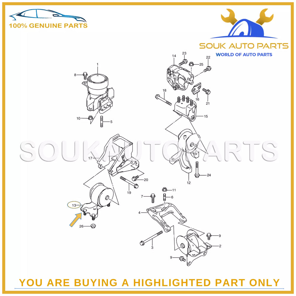 11720-57L10 Genuine Suzuki MOUNTING, ENGINE FRONT