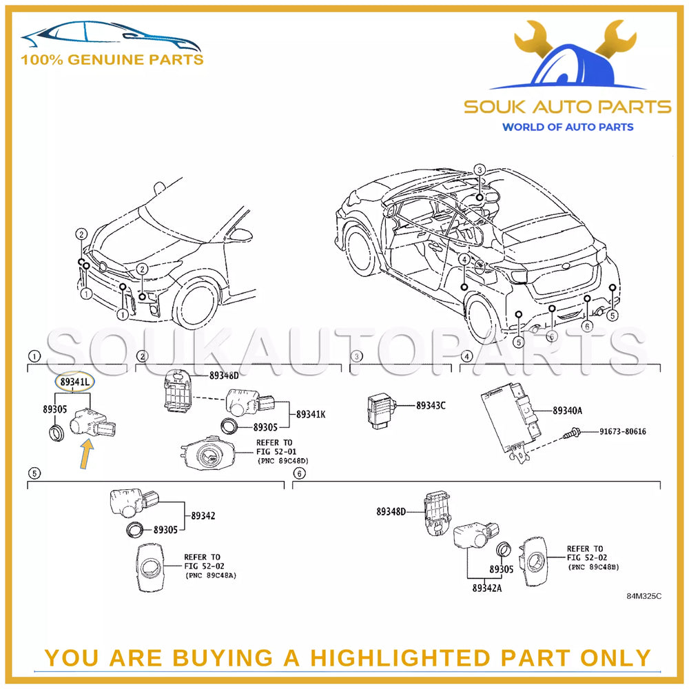89341-50080-C0 Genuine Toyota SENSOR, ULTRASONIC 8934150080C0 OEM