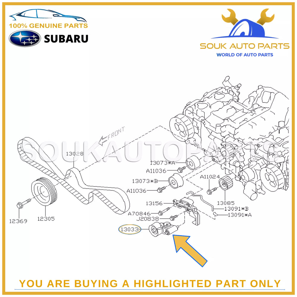 13033-AA042 Genuine Subaru TIMING BELT TENSIONER ADJUSTER 13033AA042 OEM