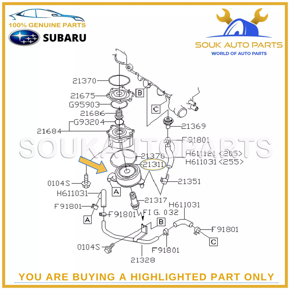 21311-AA051 Genuine Subaru TURBO OIL COOLER IMPREZA &amp; LEGACY 21311AA051 OEM