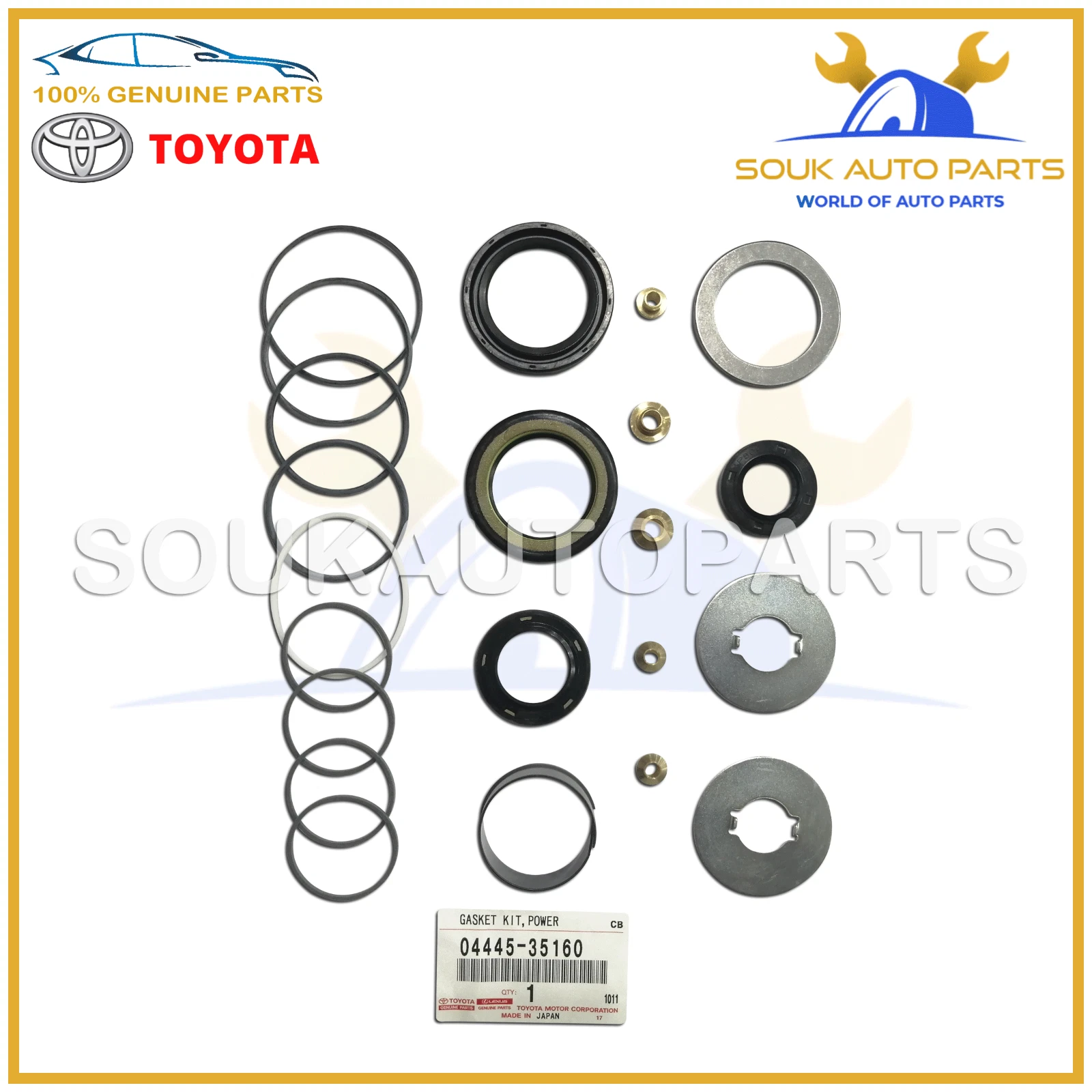 04445-35160 Genuine Toyota GASKET KIT POWER STEERING GEAR (FOR RACK & PINION)