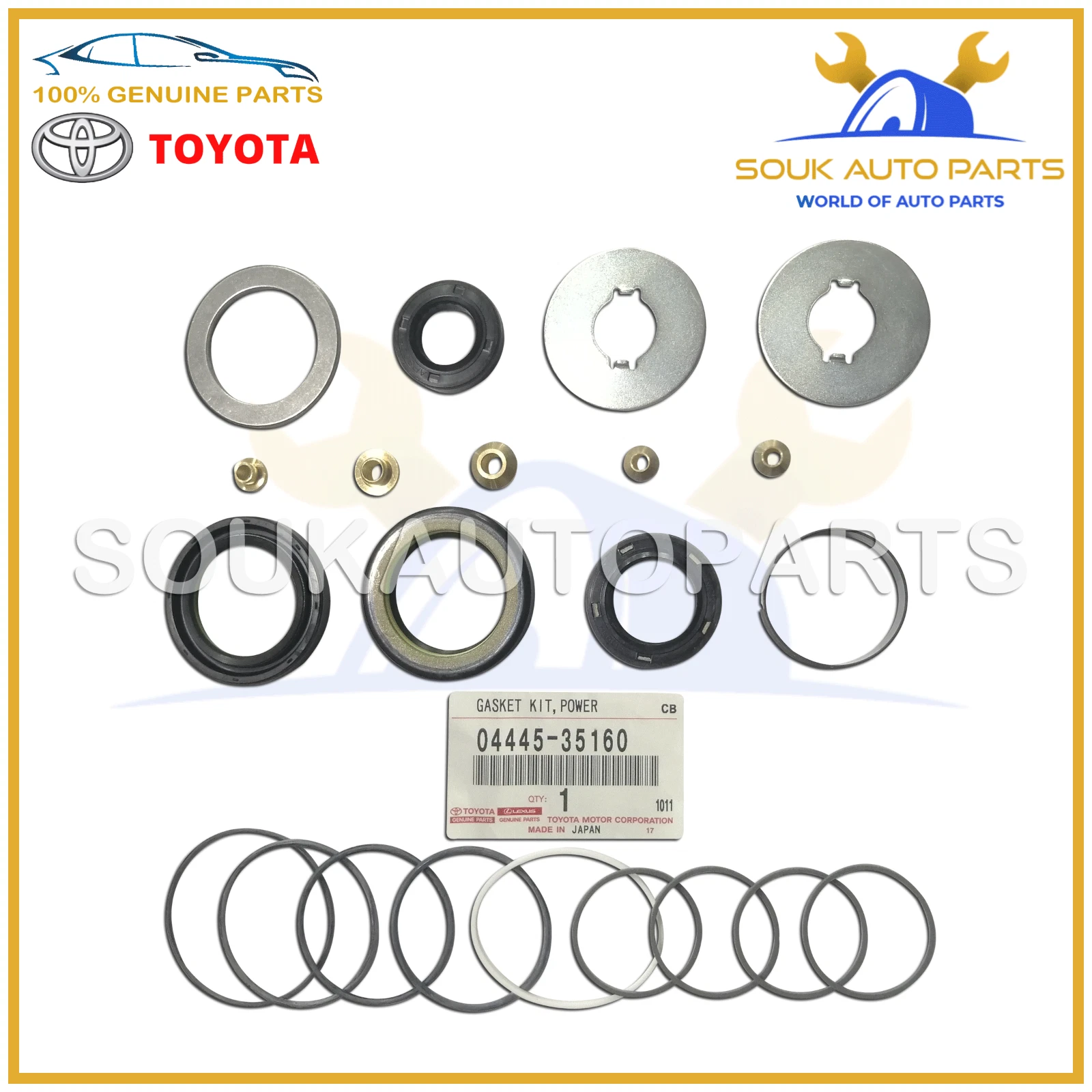 04445-35160 Genuine Toyota GASKET KIT POWER STEERING GEAR (FOR RACK & PINION)
