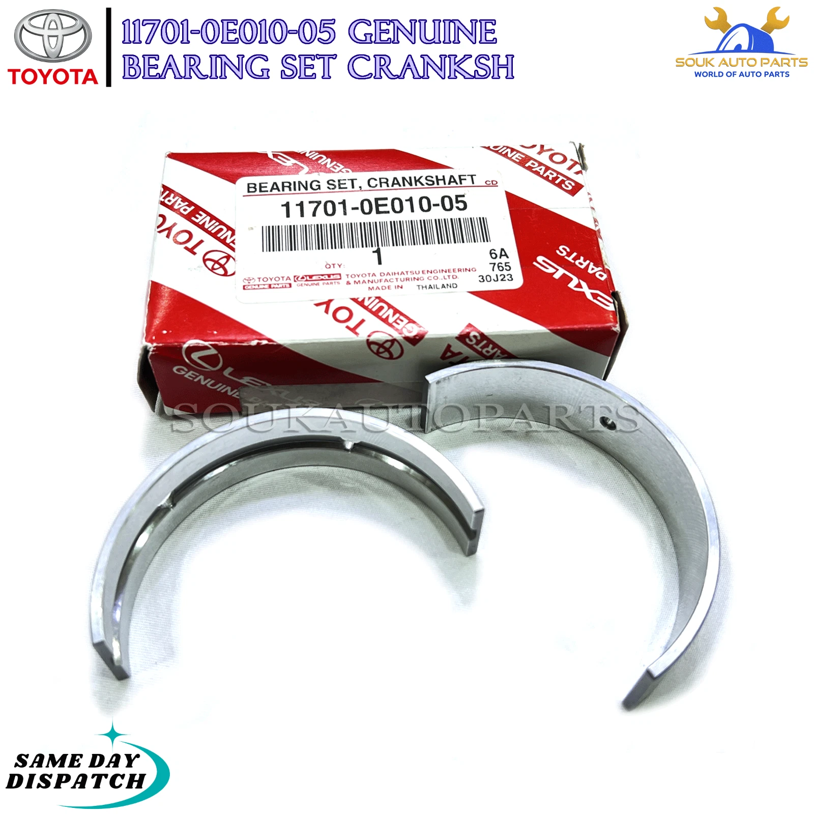 11701-0E010-05 Genuine Toyota BEARING SET CRANKSH 117010E01005 OEM